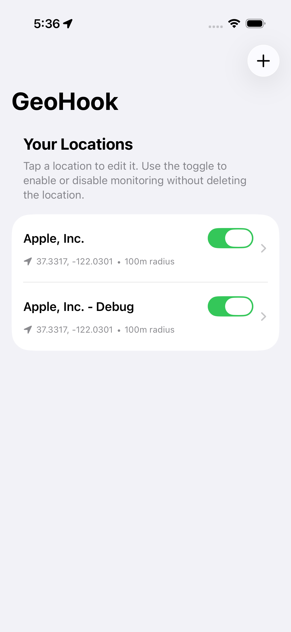 Home Screen - Manage your monitored locations